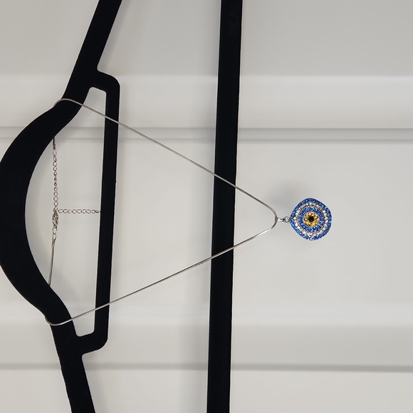 Handmade blue and white pendant - Picture 2 of 3